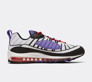 Nike Air Max 98 Trainer | White / Black / Psychic Purple